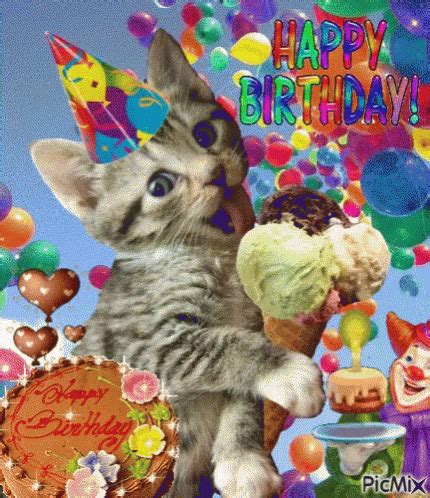 Happy Birthday Birthday Cake GIF - HappyBirthday BirthdayCake Kitten ...