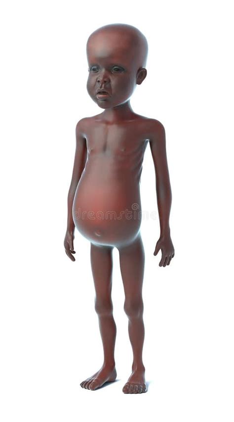 3d Starving African child stock illustration. Illustration of struggle ...