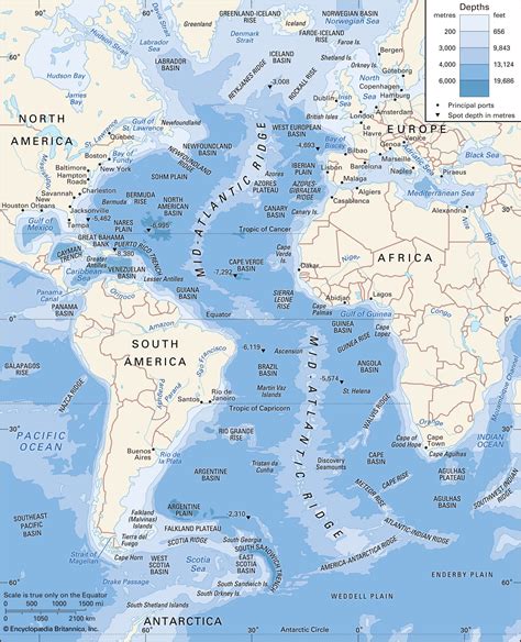 Atlantic Ocean Depths Chart