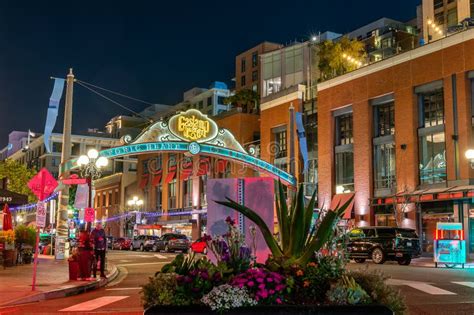 The Gaslamp Quarter in San Diego Stock Photo - Image of california ...