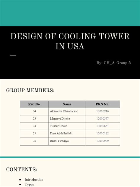 Design of Cooling Tower in USA | PDF | Heat Transfer | Water