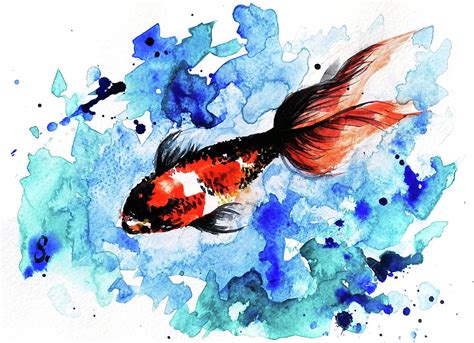 Underwater world /Original Watercolor Fish painting/ Painting by ...