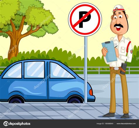 India Traffic Police Vector Illustration Stock Illustration by ...