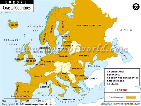 Coastal Countries of #Europe. | Coastal country, Europe, Europe map