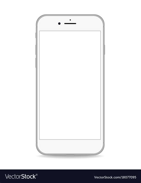 Silver phone white screen realistic Royalty Free Vector