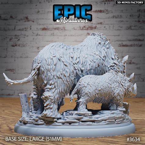 Woolly Rhino Family from Epic Miniatures | Ice Age Madness | Monstrous ...