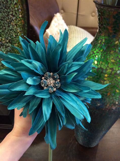 Teal flower with gems | Teal flowers, Flowers, Teal