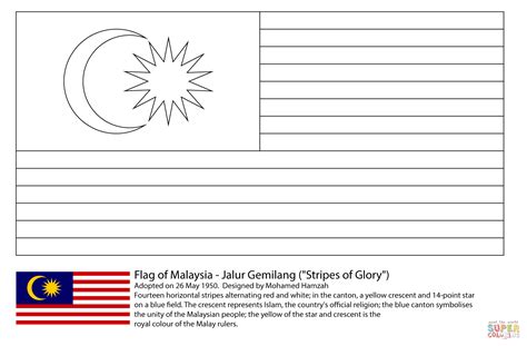 Bendera Malaysia Gambar Mewarna Flag Coloring Pages Flag Drawing ...