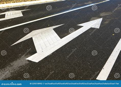 Road Surface and Markings on it Stock Photo - Image of left, asphalt ...