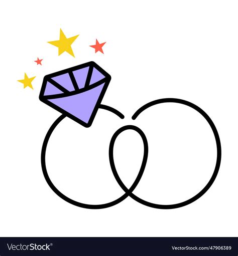 Engagement rings Royalty Free Vector Image - VectorStock