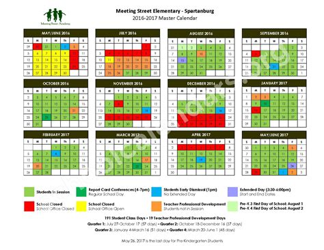 2016 - 2017 District Calendar | Spartanburg School District 7 ...