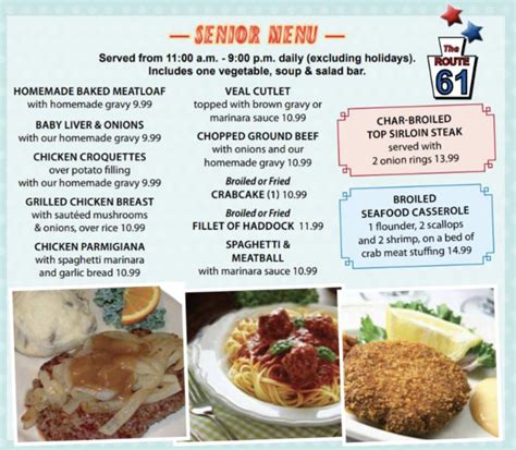 Senior Menu - Route 61 Diner