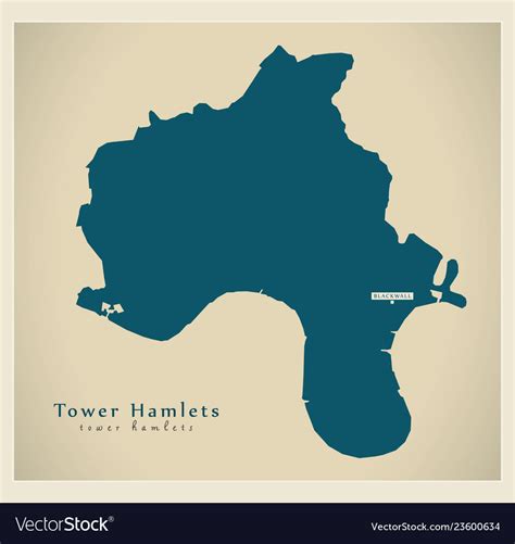 Modern map - tower hamlets borough greater london Vector Image