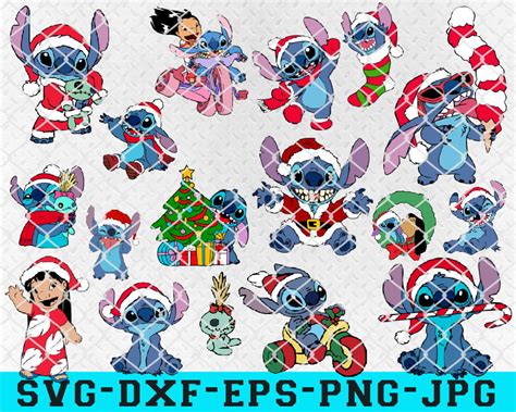 Lilo And Stitch Christmas Bundle Stitch SVG Stitch Cricut | Etsy