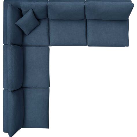 Carmen L-Shaped Armless Sectional Sofa Azure - Froy.com