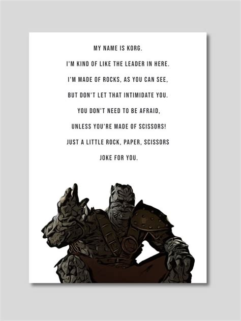 Marvel | Korg | Thor Ragnarok | Taika Waititi | Movie Quotes | Wall Art ...