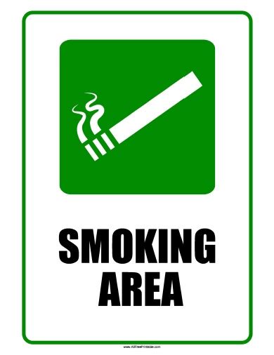 Smoking Area Sign – Free Printable