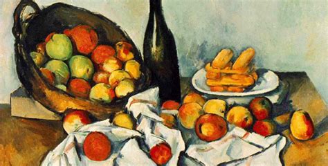 Still Life with Bottle and Apple Basket by Paul Cezanne