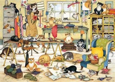 Ravensburger Crazy Cats In The Craft Room Puzzle (1000-Piece): Amazon ...