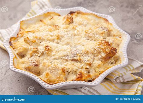 White Fish Casserole with Cheese, Sour Cream Stock Photo - Image of ...