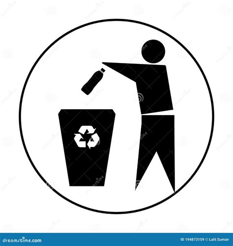 Dustbin Icon Vector Image and Throw in Dustbin Image Stock Illustration ...