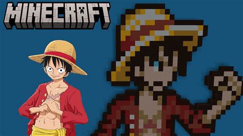 Minecraft Monkey D Luffy Pixel Art Tutorial - YouTube