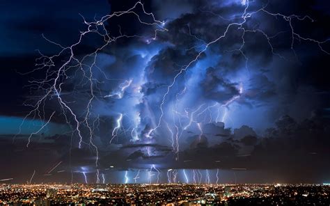 lightning, Nature, Electricity, Clouds, City, Photography, Cityscape ...