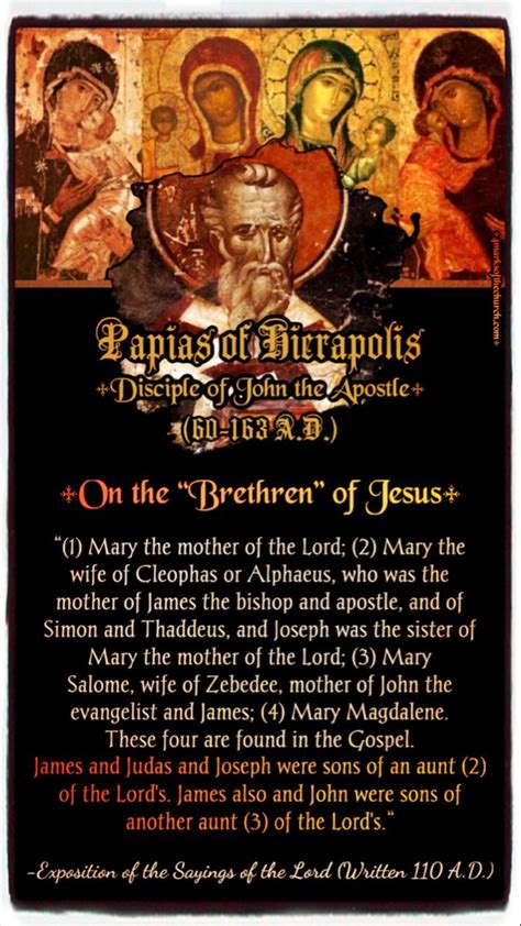 Papias of Hierapolis - The 4 Marks in 2024 | Saint quotes catholic ...