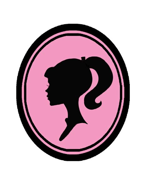 the silhouette of a woman's head is shown in a pink circle with black ...