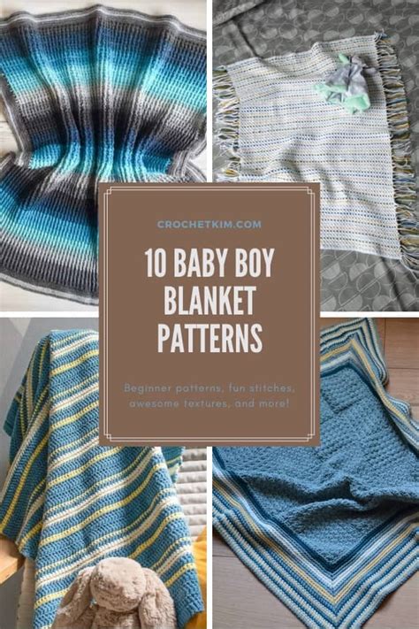 10 Beautiful Free Baby Boy Crochet Blanket Patterns - CrochetKim™