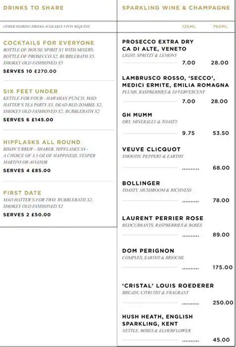 Menu at The Alchemist pub & bar, London, 6 Bevis Marks