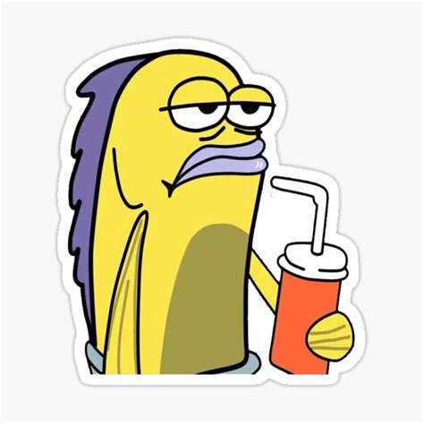 "Nat Peterson Drink - Spongebob meme fish" Sticker for Sale by ahlam ...