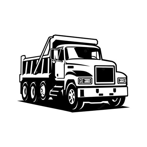 Premium Vector | Dump truck illustration logo vector