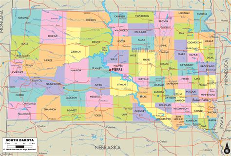 South Dakota Map With Counties - Draw A Topographic Map