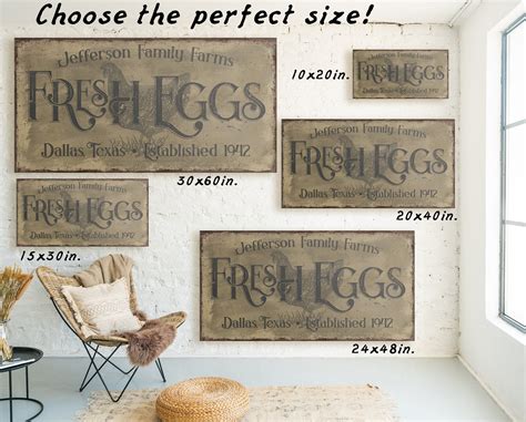 Personalized Farmhouse Kitchen Signs Custom Fresh Chicken Eggs - Etsy