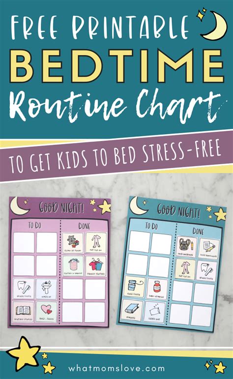 Free Printable Bedtime Routine Chart For Kids - what moms love