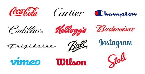 Types of logos: famous lettermarks, wordmarks and pictorial marks