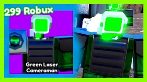 Testuje GREEN LASER CAMERAMAN! 👽👽👽 w Roblox Toilet Tower Defense - YouTube