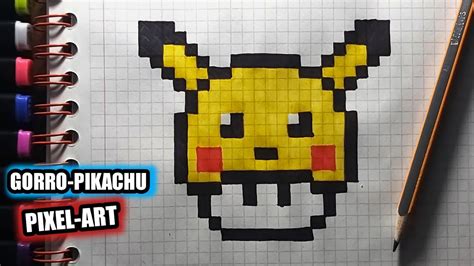 Cómo Dibujar Hongo-Mario Bros | con la Gorra de PIKACHU (Pixel Art ...