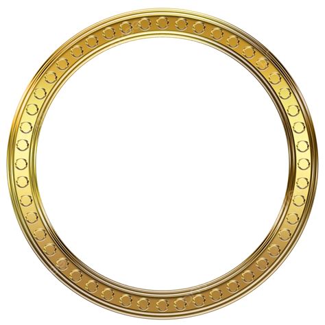 Round Gold Frame Transparent Metal Elegant Border, Gold Border, Gold ...