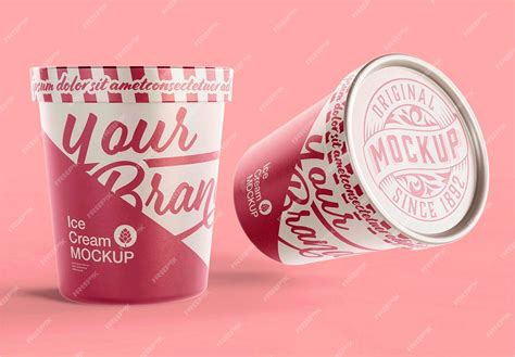 Premium PSD | Ice Cream Cup Mockup Design