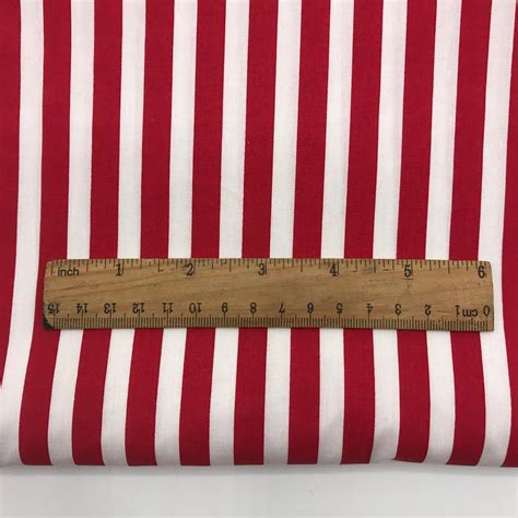 Amazon.com: 1 Yard Printed Red Striped Fabric, 36x59 inches, Polycotton ...