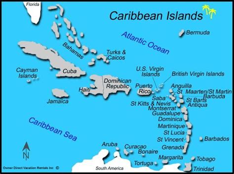 List All Caribbean Islands | Caribbean Islands Map | Caribbean islands ...