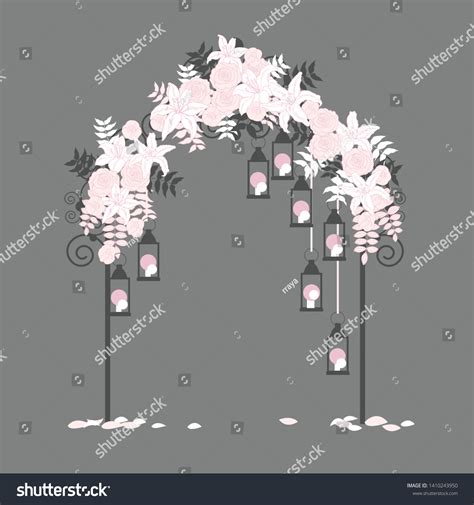 Wedding Arch Flowers Vector Illustration Stock Vector (Royalty Free ...