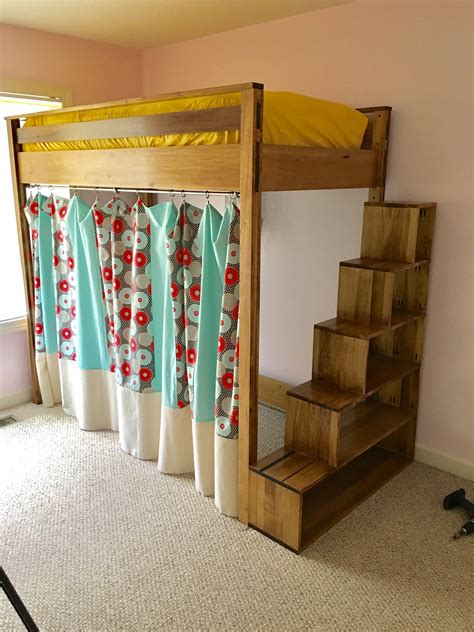 storage stairs for loft bed diy | Diy loft bed, Diy bunk bed, Loft bed ...