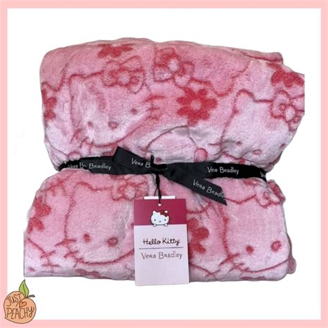 Hello Kitty X Vera Bradley Pink LIMITED EDITION Textured Throw Fleece ...