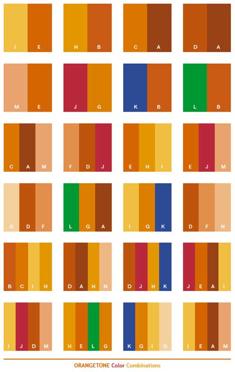 Orange tone color schemes, color combinations, color palettes for print ...