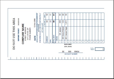 Printable Deposit Ticket Templates | Excel Templates