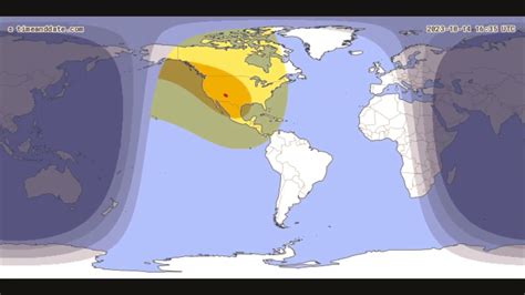 ANNULAR SOLAR ECLIPSE 14 10 2023 AMERICA MAP SIMULATION - YouTube