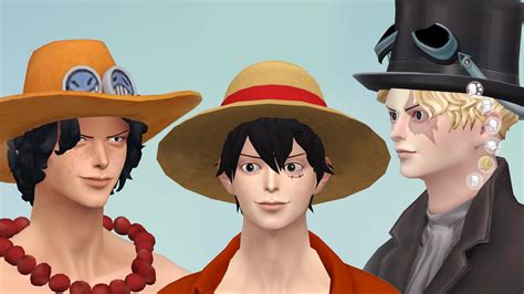 Sims4 - Create One Piece Sims | Ace, Sabo, Luffy (ASL) - YouTube